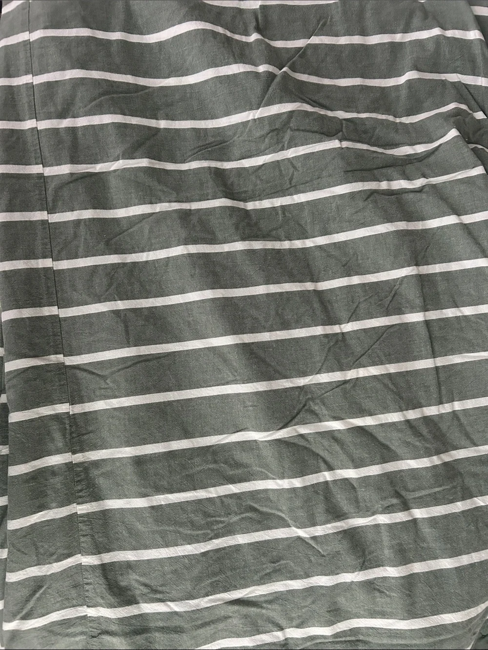 JELLYMONI Green & White Striped Duvet Cover